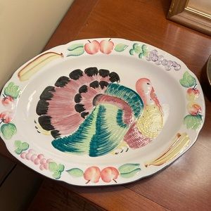 Vintage MCM turkey platter great for holiday meals or entertaining at home